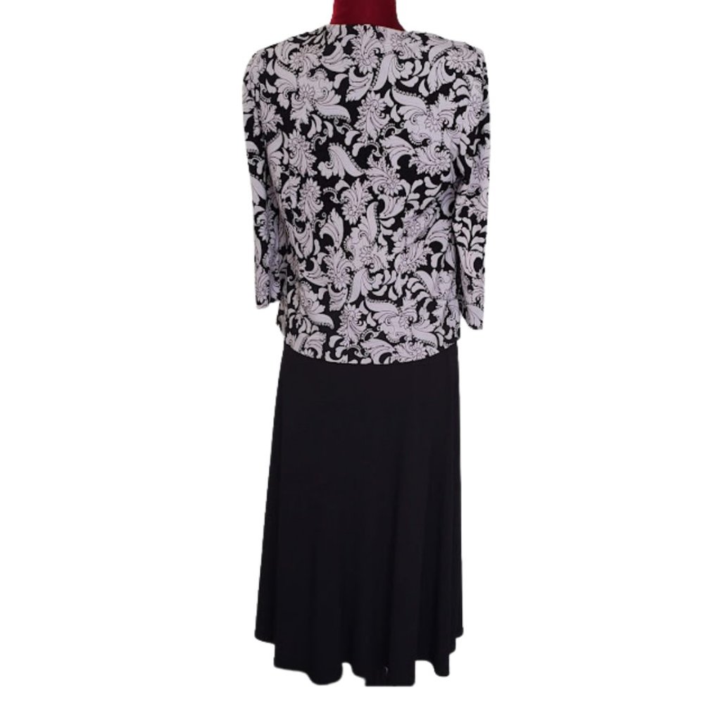 Jessica Howard 2 Piece 3/4 Sleeve Jacket and Sleeveless Ruched Waist Dress, SZ 6 - Picture 3 of 10